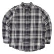 画像1: 00's ST JOHN'S BAY フランネルボタンダウンシャツ "Black Plaid" (1)