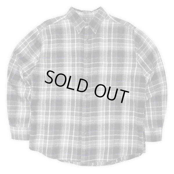 画像1: 00's ST JOHN'S BAY フランネルボタンダウンシャツ "Black Plaid" (1)