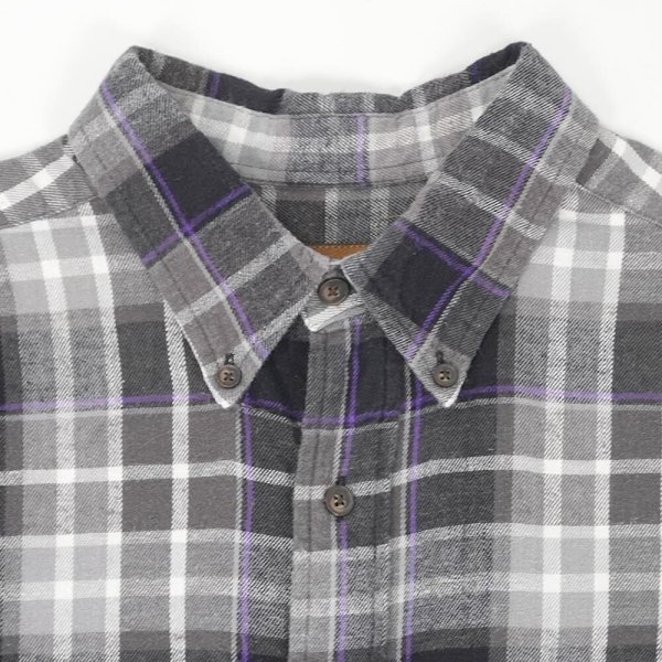 画像3: 00's ST JOHN'S BAY フランネルボタンダウンシャツ "Black Plaid" (3)