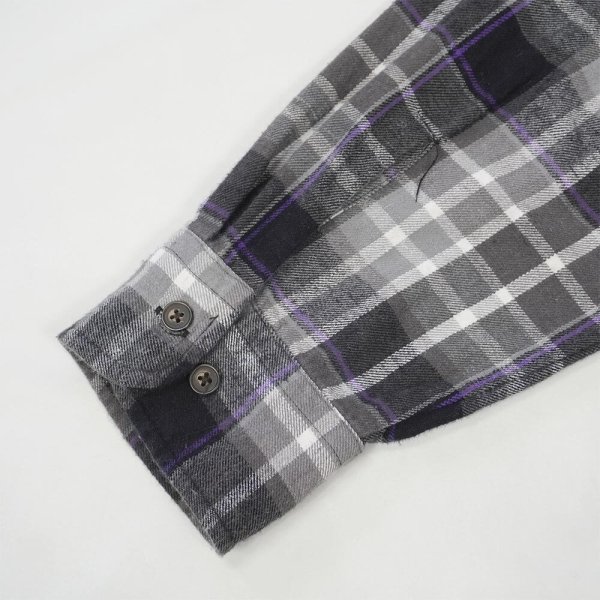 画像4: 00's ST JOHN'S BAY フランネルボタンダウンシャツ "Black Plaid" (4)