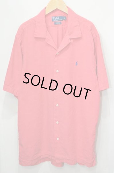 画像1: 90's Polo Ralph Lauren S/S オープンカラーシャツ “PINK / LINEN×COTTON” (1)