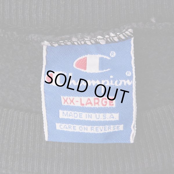 画像2: 90's Champion 前V スウェット "BLACK / XXL / MADE IN USA" (2)