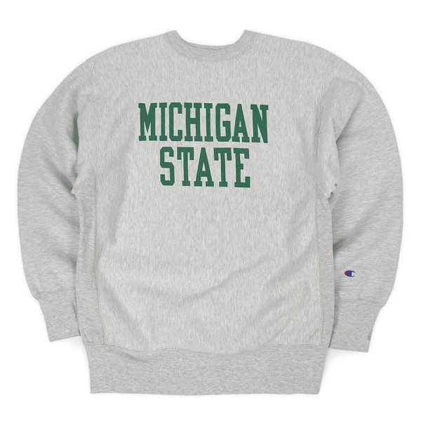 画像1: 90's Champion リバースウィーブ スウェット "MADE IN USA / MICHIGAN STATE / WATER PRINT" (1)
