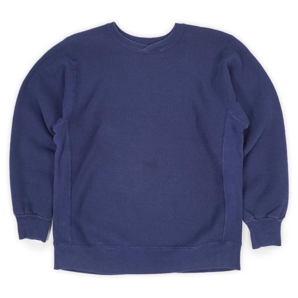 画像1: 80's Hanes BEEFY リバースウィーブタイプ ブランクスウェット "MADE IN USA / FADE NAVY" (1)