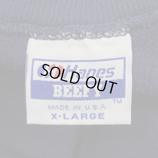 画像2: 80's Hanes BEEFY リバースウィーブタイプ ブランクスウェット "MADE IN USA / FADE NAVY" (2)