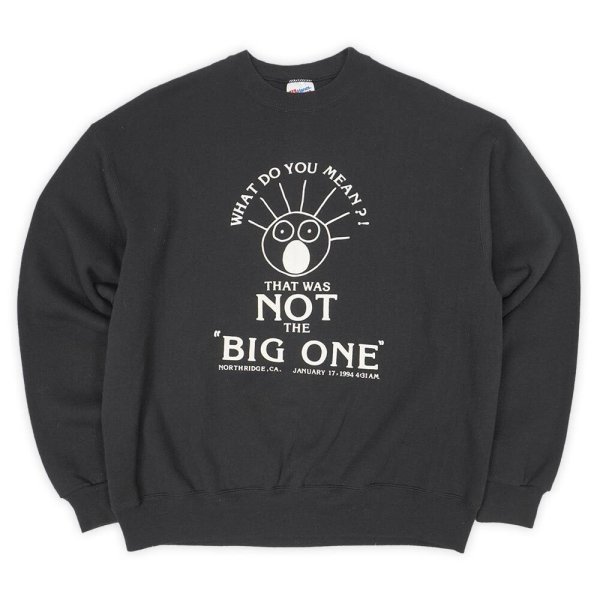 画像1: 90's Scared Guy プリントスウェット "BLACK / FABRIC MADE IN USA" (1)