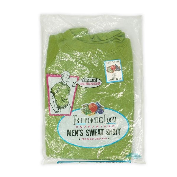 画像1: 60's Fruit of the loom S/S スウェット "GREEN / MADE IN USA / DEADSTOCK" (1)