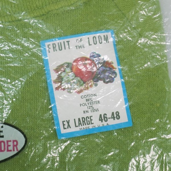 画像4: 60's Fruit of the loom S/S スウェット "GREEN / MADE IN USA / DEADSTOCK" (4)