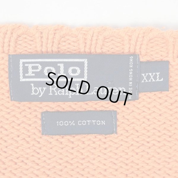 画像2: 90's Polo Ralph Lauren コットンニット “ORANGE” (2)