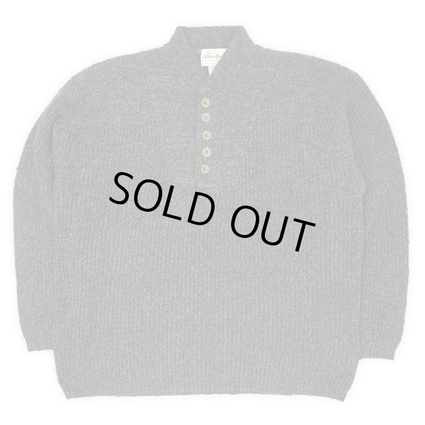 画像1: 90's Eddie Bauer コットンジープニット "Heather Black" (1)