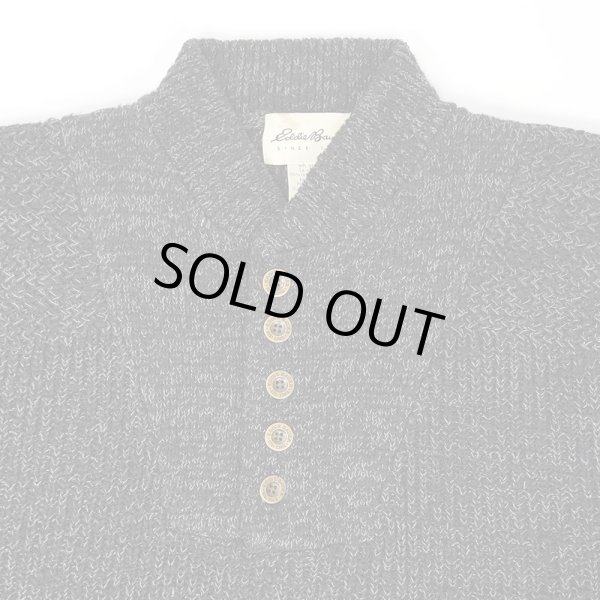 画像3: 90's Eddie Bauer コットンジープニット "Heather Black" (3)