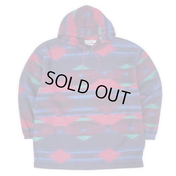 画像1: 90's DENIM EXPRESS ネイティブ柄 フリースパーカー (1)