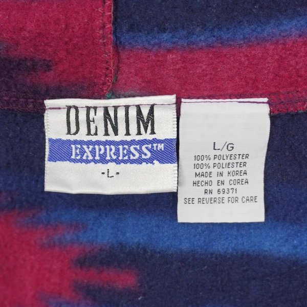 画像2: 90's DENIM EXPRESS ネイティブ柄 フリースパーカー (2)