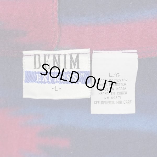 画像2: 90's DENIM EXPRESS ネイティブ柄 フリースパーカー (2)