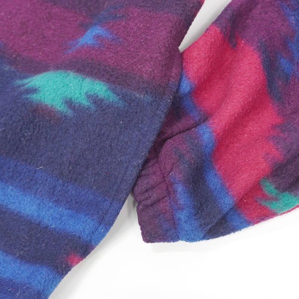 画像4: 90's DENIM EXPRESS ネイティブ柄 フリースパーカー (4)