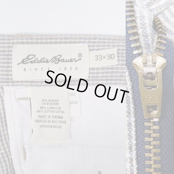 画像3: 90's Eddie Bauer 2タック コットンリネントラウザー "W33 L30" (3)