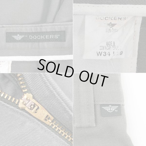 画像3: Early 00's DOCKERS 2タック チノトラウザー "OLIVE GRAY / W34 L29" (3)