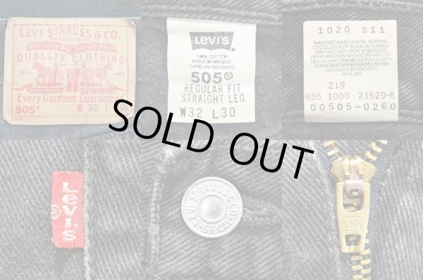 画像3: Levi's 505 ブラックデニムパンツ “W32 L30” (3)