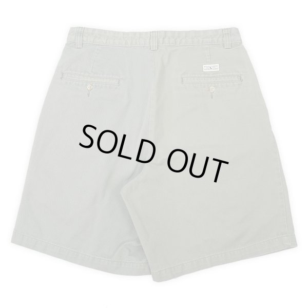 画像2: 90's Polo Ralph Lauren 2タック チノショーツ "TYLER SHORT / MADE IN USA / OLIVE" (2)