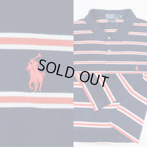 画像3: 90's Polo Ralph Lauren マルチボーダー柄 ポロシャツ (3)