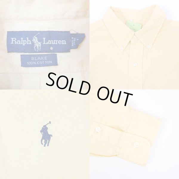 画像3: 90's Polo Ralph Lauren ボタンダウンシャツ "BLAKE / YELLOW" (3)