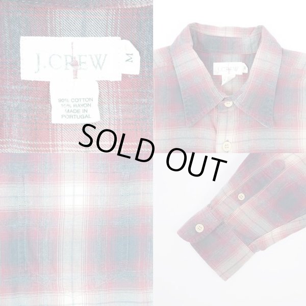 画像3: 90's J.CREW オンブレチェック柄 コットンレーヨンシャツ (3)