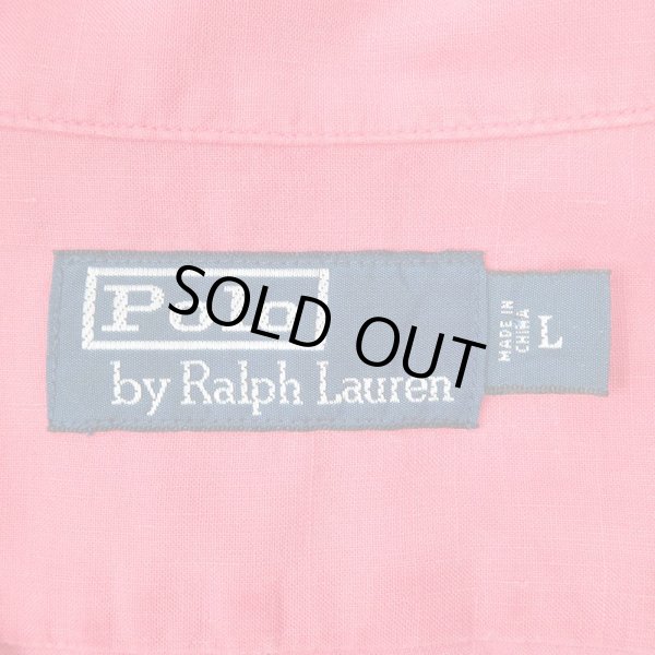 画像2: 90's Polo Ralph Lauren オープンカラーシャツ "Linen×Cotton" (2)