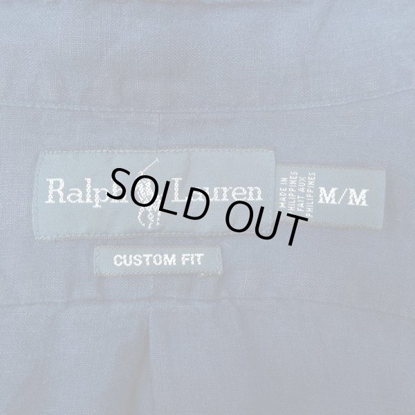 画像2: 90's Polo Ralph Lauren ボタンダウンシャツ “LINEN / CUSTOM FIT” (2)
