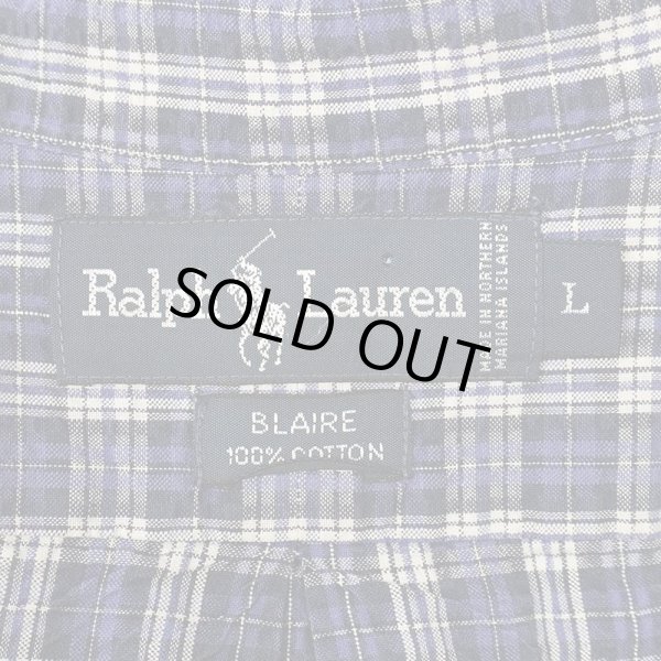 画像2: 90's Polo Ralph Lauren S/S シアサッカー ボタンダウンシャツ "BLAIRE" (2)