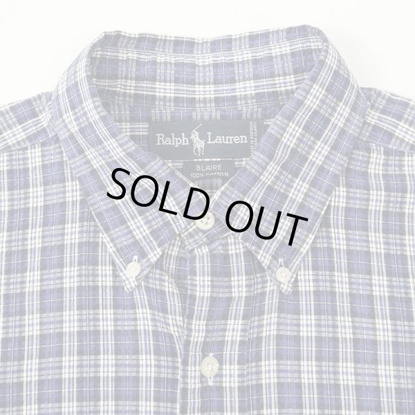画像3: 90's Polo Ralph Lauren S/S シアサッカー ボタンダウンシャツ "BLAIRE" (3)