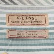 画像2: 90's GUESS マルチストライプ柄 ノーカラーシャツ (2)