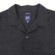 画像3: 00's GAP S/S コットンリネン オープンカラーシャツ "BLACK" (3)