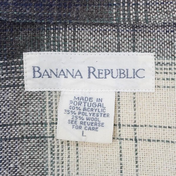 画像2: 90's Banana Republic ウールワークシャツ "Ombre Plaid" (2)