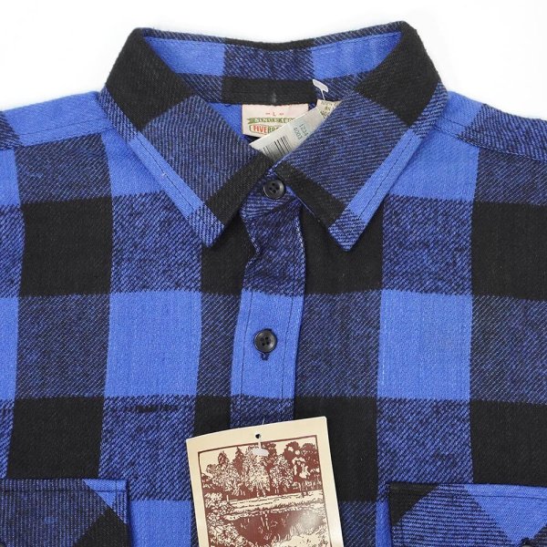 画像3: Late 90's FIVE BROTHER ブロックチェック柄 ヘビーネルシャツ "DEADSTOCK" (3)