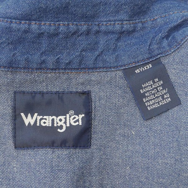 画像2: 90's Wrangler デニムウエスタンシャツ (2)