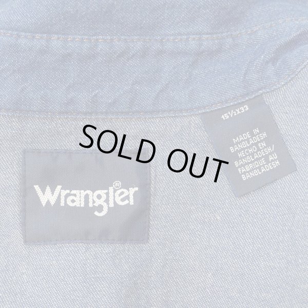 画像2: 90's Wrangler デニムウエスタンシャツ (2)