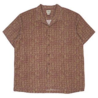 00's L.L.Bean S/S 総柄 オープンカラーシャツ 【3】mtp03570802009366