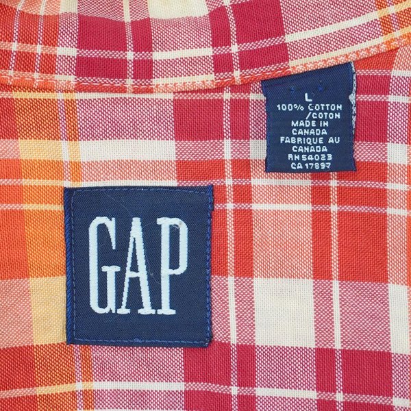画像2: 90's OLD GAP S/S ボタンダウンシャツ "MADE IN CANADA" (2)