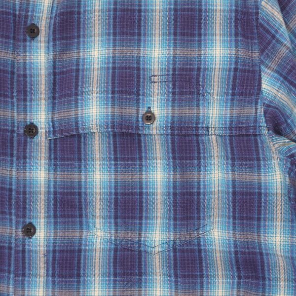 画像4: 00's MOUNTAIN HARD WEAR フランネルシャツ "Blue Ombre Plaid" (4)