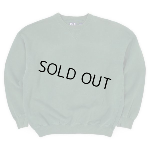 画像1: 90's OLD GAP 前V ブランクスウェット "FADE GREEN" (1)