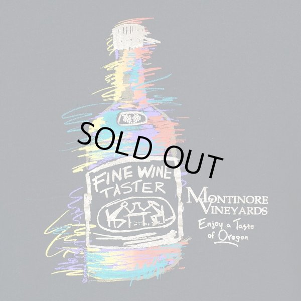 画像2: 90's MONTINORE VINEYARDS プリントスウェット "BLACK / MADE IN USA" (2)