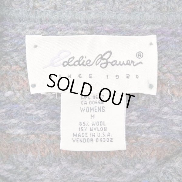 画像2: 90's Eddie Bauer ノルディック柄 ウールニット "MADE IN USA" (2)