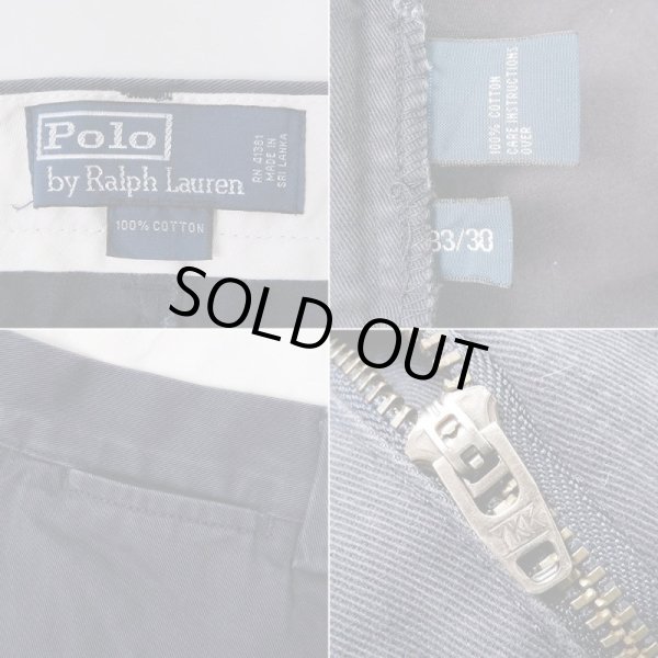 画像4: 90's Polo Ralph Lauren ノータック チノトラウザー "W33 L30" (4)