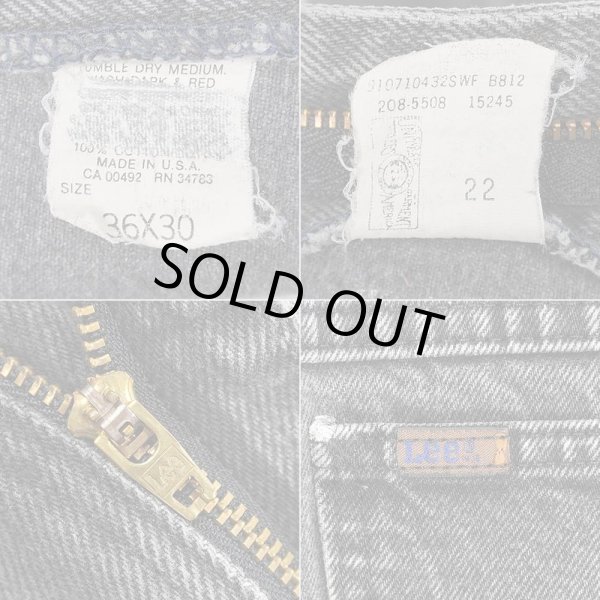 画像4: 90's Lee 208-5508 ブラックデニムパンツ "MADE IN USA / W36 L30" (4)