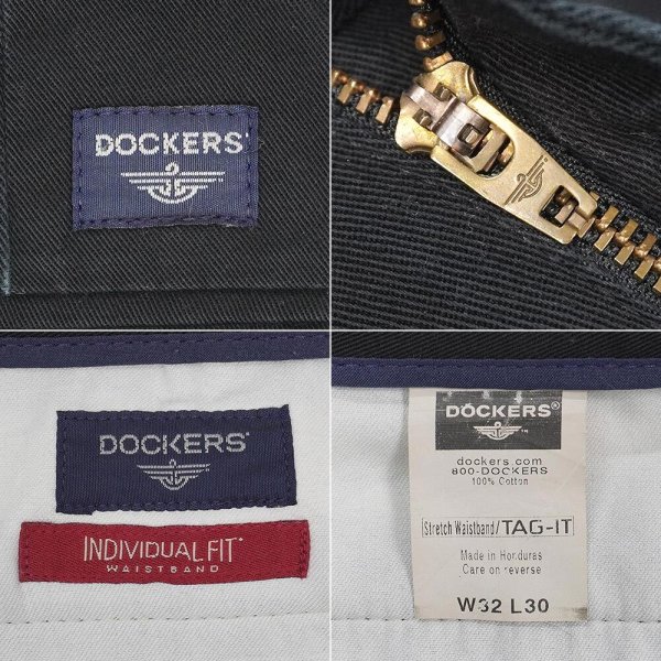 画像3: Early 00's DOCKERS 2タック チノトラウザー "BLACK / W32 L30" (3)
