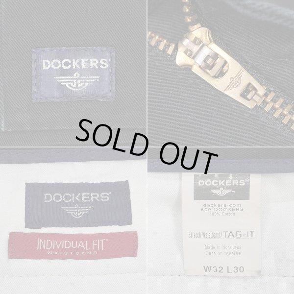 画像3: Early 00's DOCKERS 2タック チノトラウザー "BLACK / W32 L30" (3)