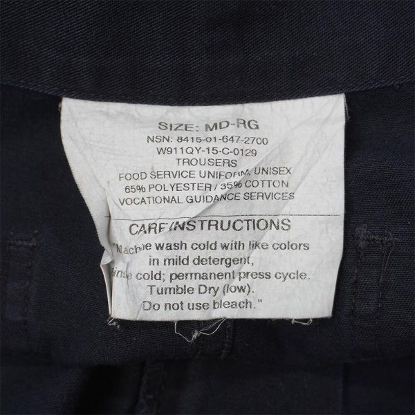 画像3: 00's US.Armed Forces Food Service Uniform Trousers "M-REG / FADE BLACK" (3)