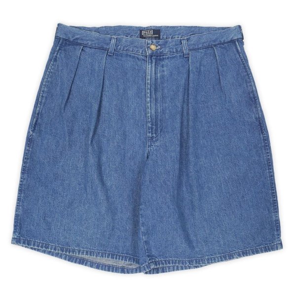 画像2: 80-90's Polo Ralph Lauren 2タック デニムショーツ "POLO DENIM / MADE IN USA" (2)