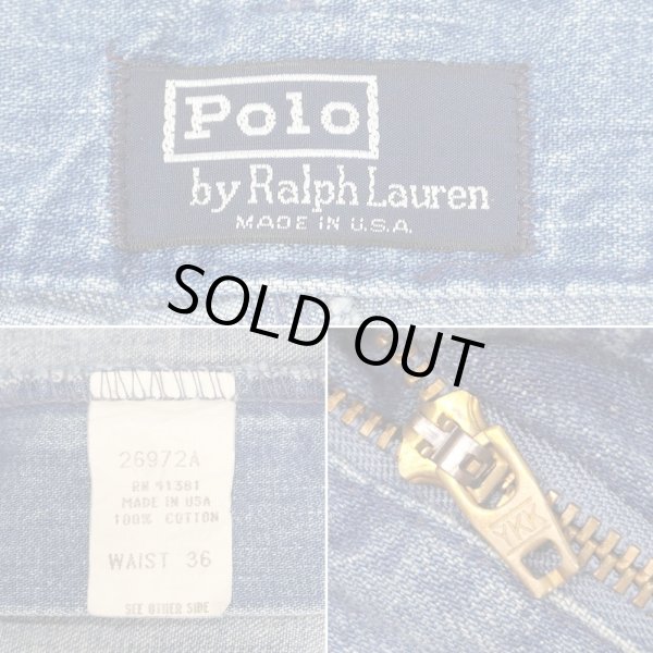 画像4: 80-90's Polo Ralph Lauren 2タック デニムショーツ "POLO DENIM / MADE IN USA" (4)