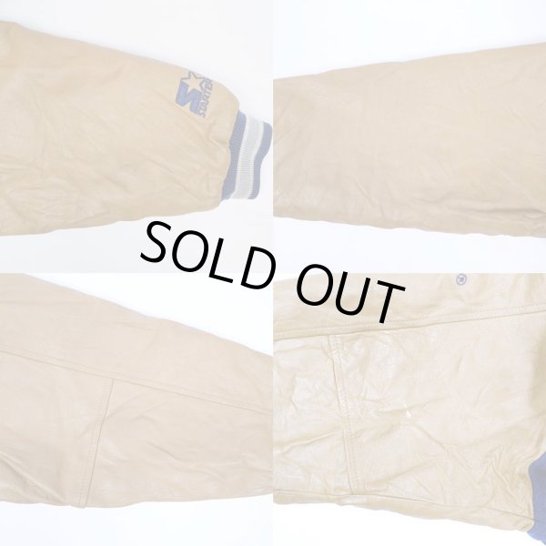 画像4: 90's STARTER レザー切替えスタジャン "Penn state Nitani lions" (4)